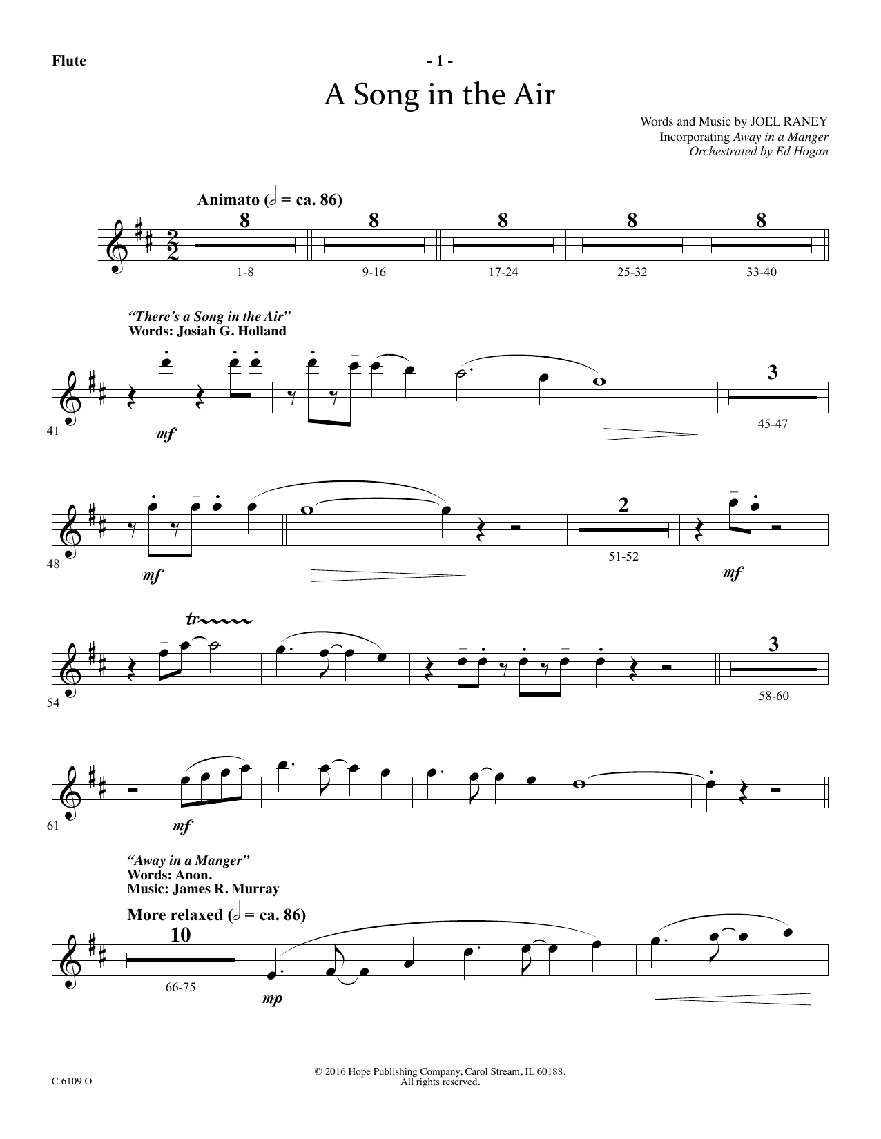 Ed Hogan A Song In The Air - Flute Sheet Music Notes & Chords for Choir Instrumental Pak - Download or Print PDF