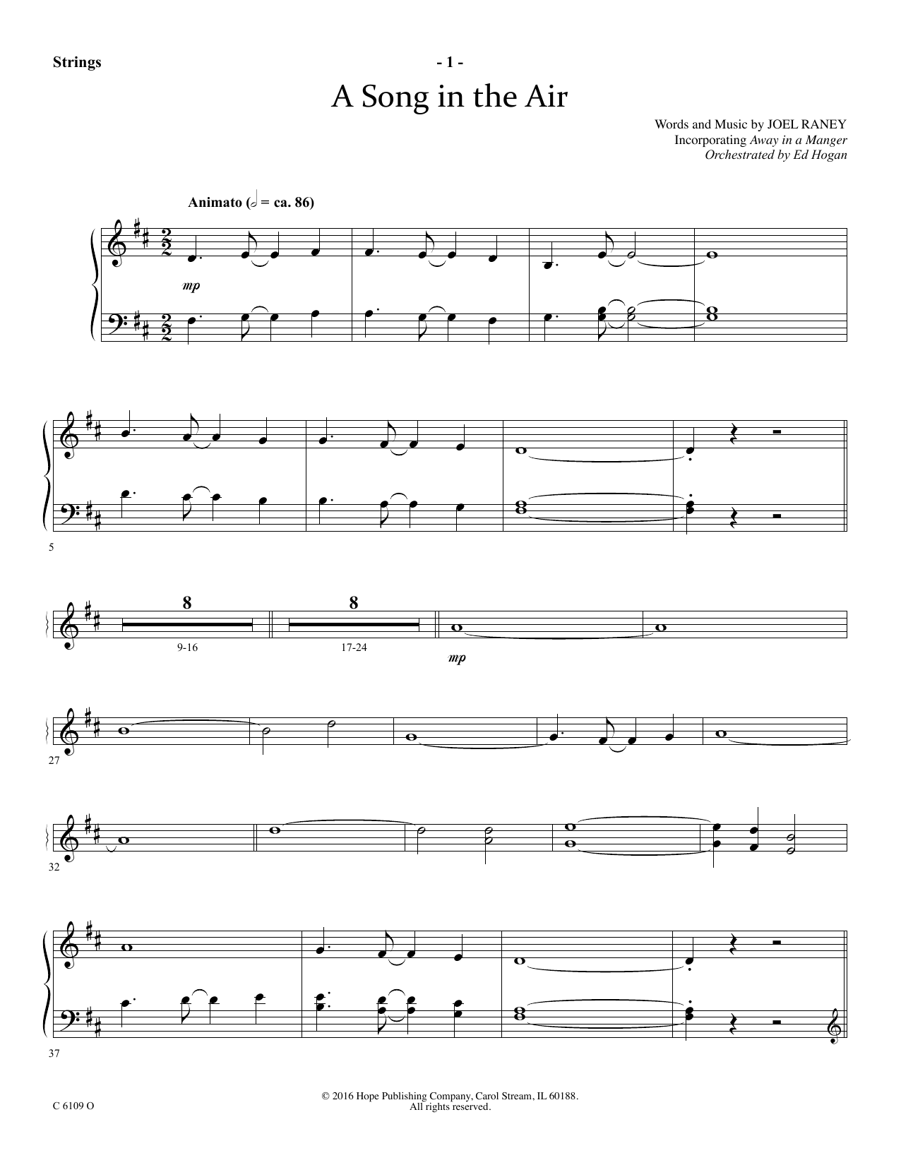 Ed Hogan A Song In The Air - Keyboard String Reduction Sheet Music Notes & Chords for Choir Instrumental Pak - Download or Print PDF