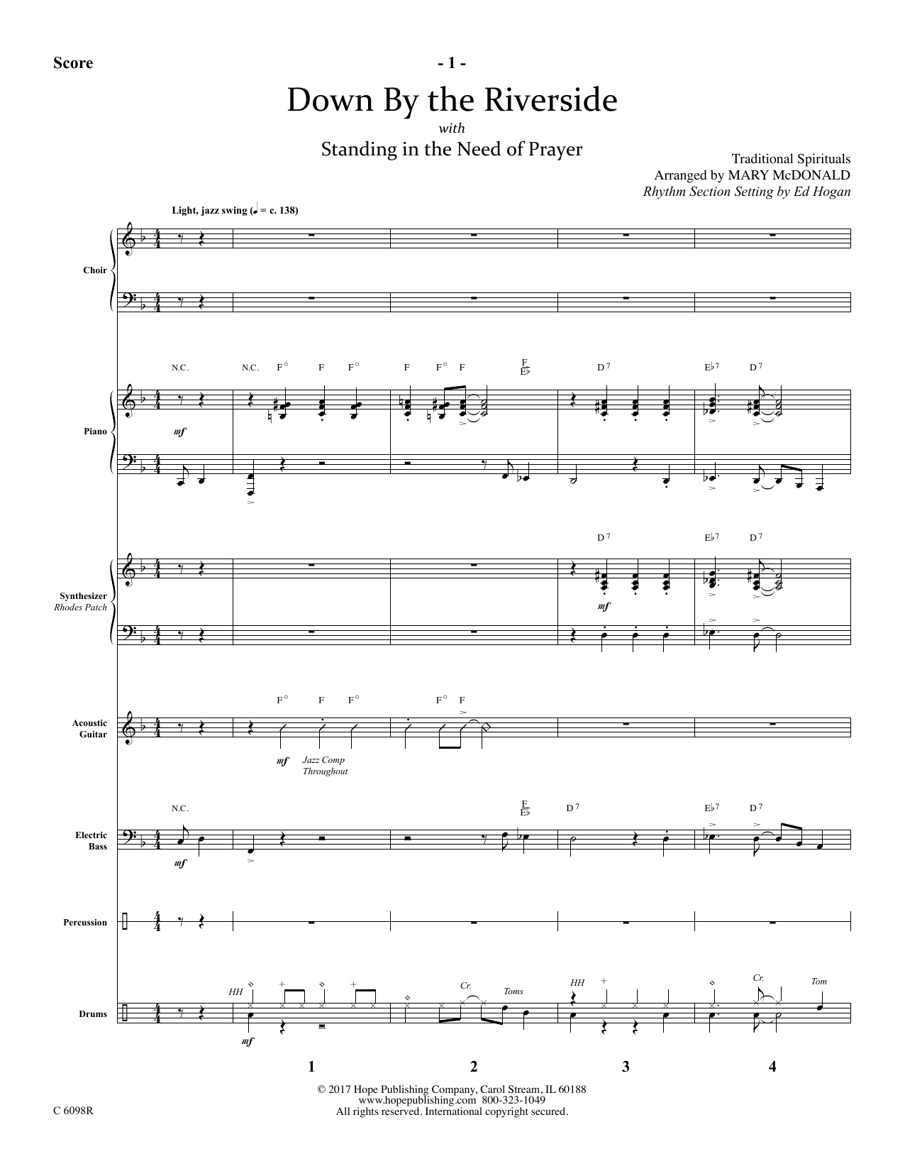 Ed Hogan Down by the Riverside - Full Score Sheet Music Notes & Chords for Choir Instrumental Pak - Download or Print PDF