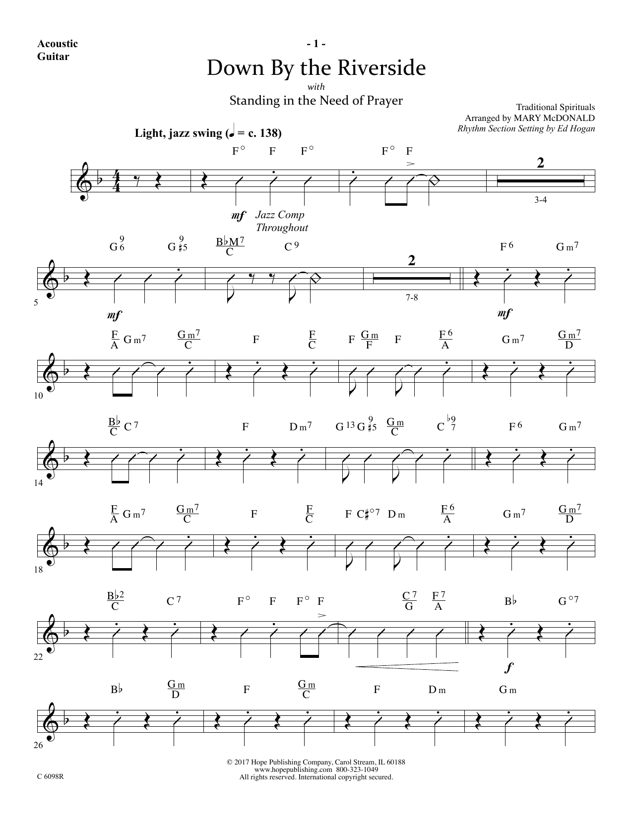 Ed Hogan Down by the Riverside - Guitar Sheet Music Notes & Chords for Choir Instrumental Pak - Download or Print PDF