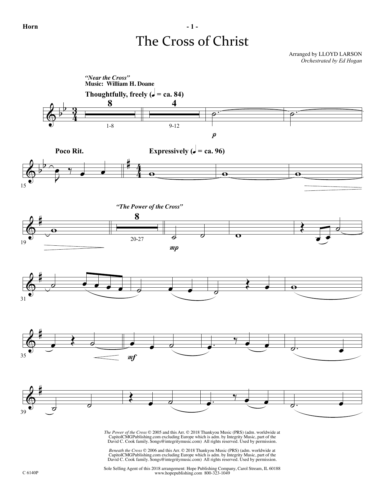 Ed Hogan The Cross Of Christ - Flugelhorn Solo Sheet Music Notes & Chords for Choir Instrumental Pak - Download or Print PDF