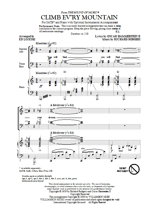 Ed Lojeski Climb Ev'ry Mountain Sheet Music Notes & Chords for SATB - Download or Print PDF