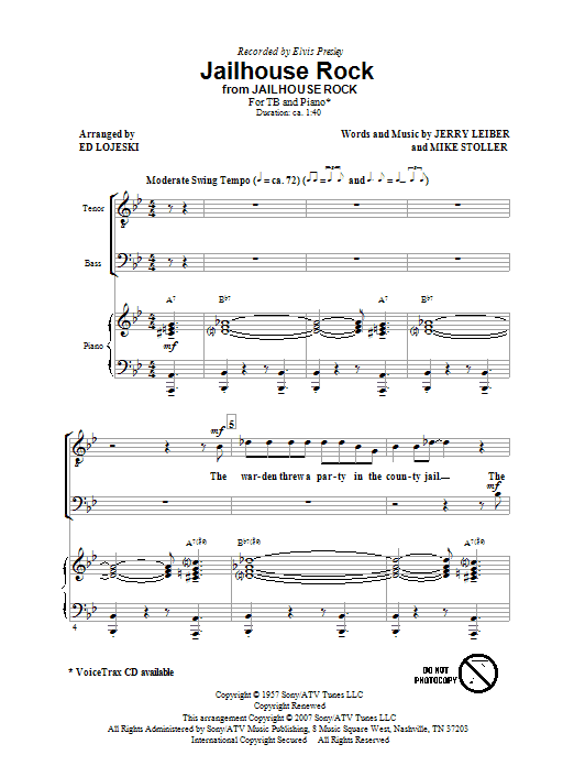 Ed Lojeski Jailhouse Rock Sheet Music Notes & Chords for TB - Download or Print PDF