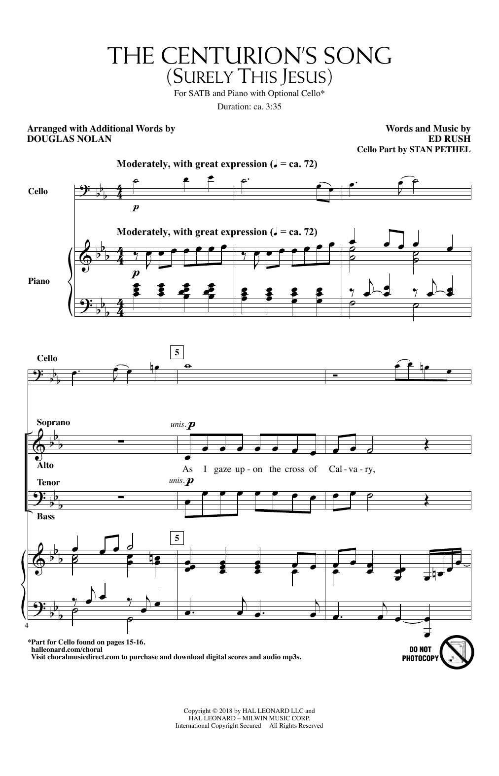 Ed Rush The Centurion's Song (Surely This Jesus) (arr. Douglas Nolan) Sheet Music Notes & Chords for Choral - Download or Print PDF