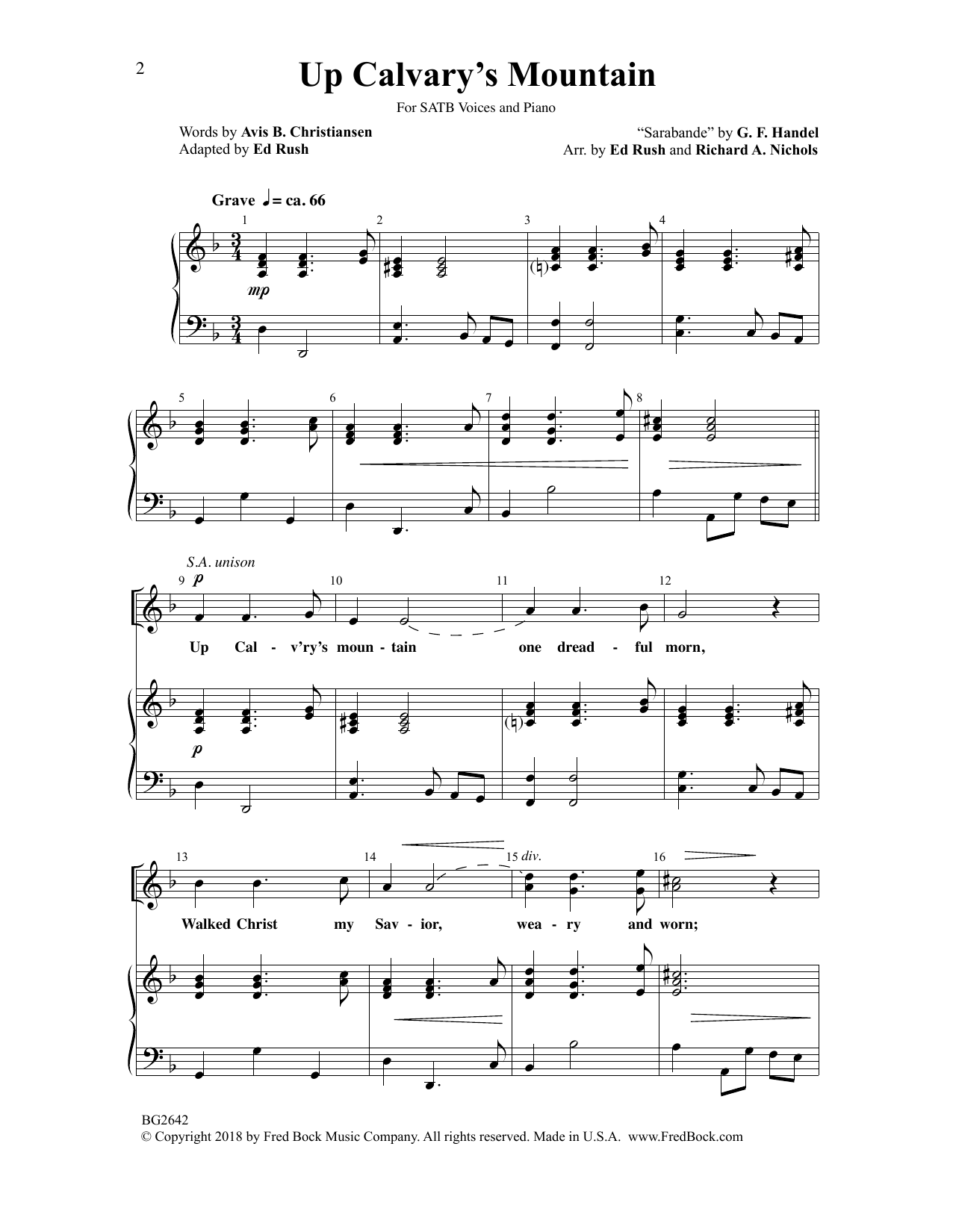 Ed Rush Up Calvary's Mountain Sheet Music Notes & Chords for Choral - Download or Print PDF