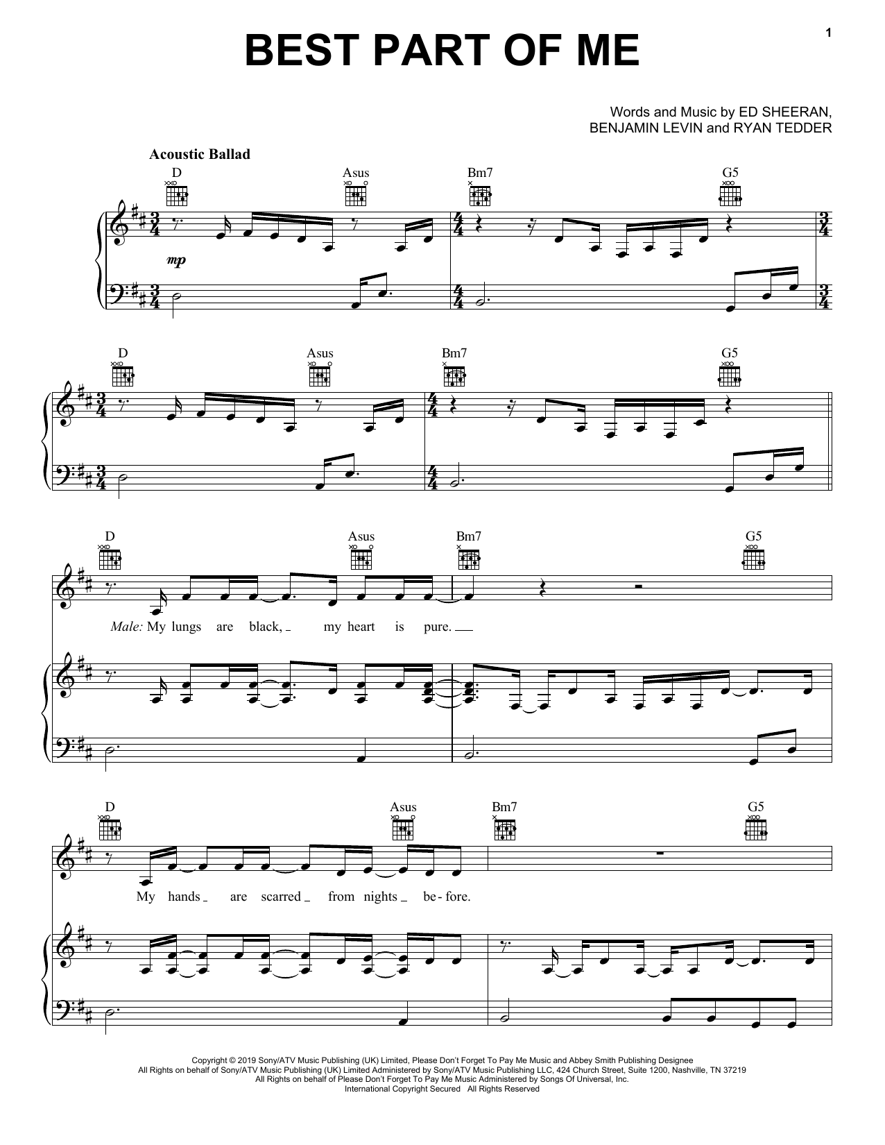 Ed Sheeran Best Part Of Me (feat. YEBBA) Sheet Music Notes & Chords for Ukulele - Download or Print PDF