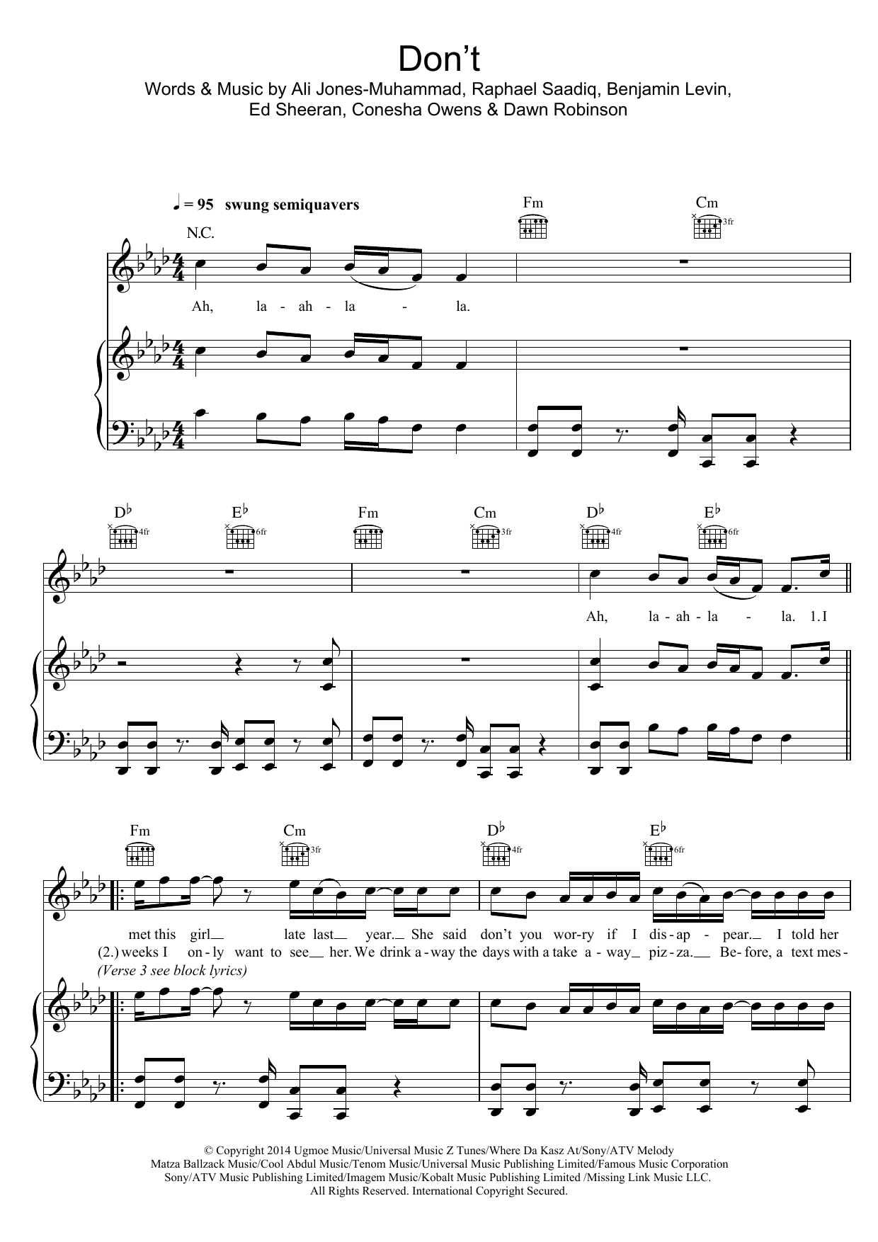 Ed Sheeran Don't Sheet Music Notes & Chords for Beginner Piano - Download or Print PDF