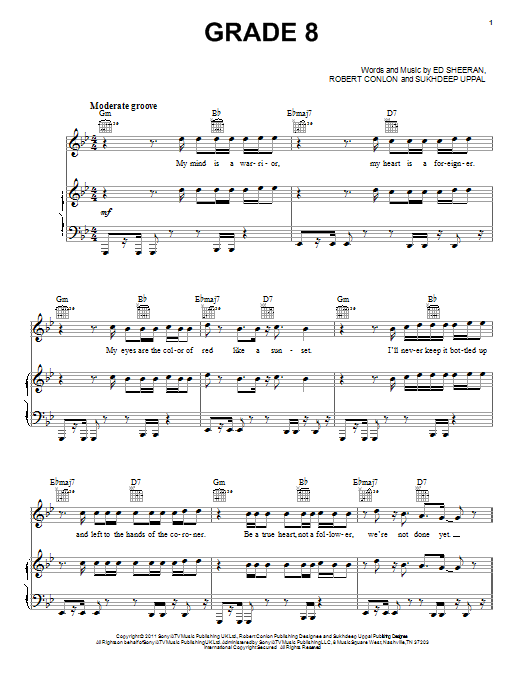 Ed Sheeran Grade 8 Sheet Music Notes & Chords for Beginner Piano - Download or Print PDF