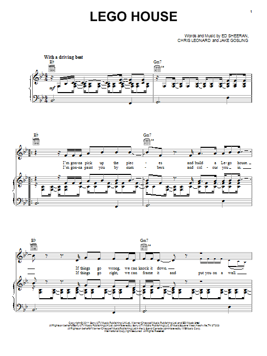 Ed Sheeran Lego House Sheet Music Notes & Chords for Guitar Tab - Download or Print PDF