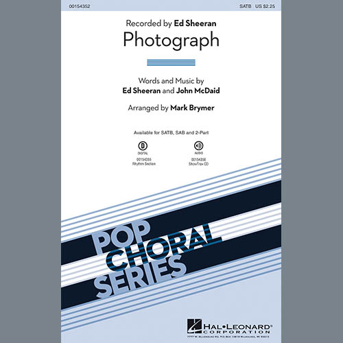 Ed Sheeran, Photograph (arr. Mark Brymer), 2-Part Choir