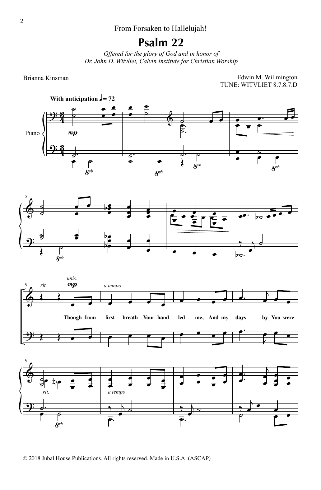 Ed Willmington Psalm 22 Sheet Music Notes & Chords for SATB Choir - Download or Print PDF