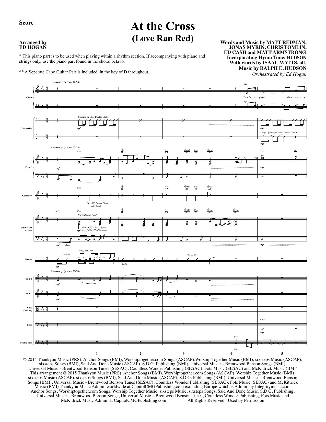 Preview Ed Hogan At the Cross - Full Score Sacred sheet music, notes and chords for Choir Instrumental Pak, SKU: 345050 At the Cross - Full Score sheet music