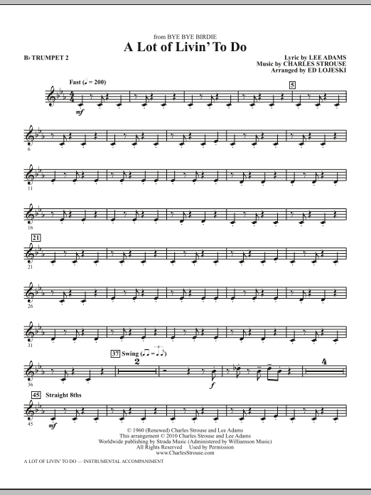 A Lot Of Livin' To Do - Bb Trumpet 2 sheet music