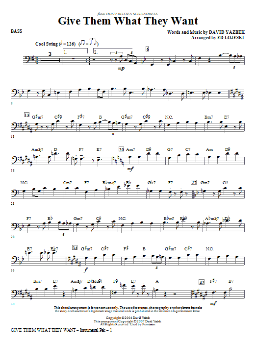 Give Them What They Want - Bass sheet music