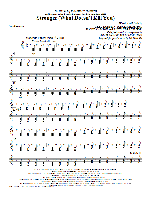 Stronger (What Doesn't Kill You) - Synthesizer sheet music