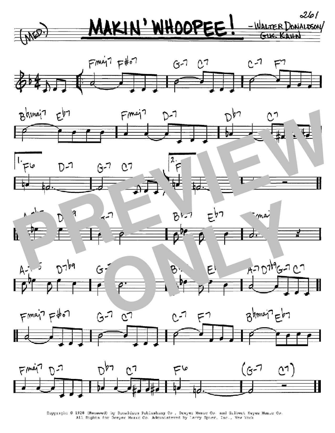 Eddie Cantor Makin' Whoopee! Sheet Music Notes & Chords for Real Book - Melody, Lyrics & Chords - C Instruments - Download or Print PDF