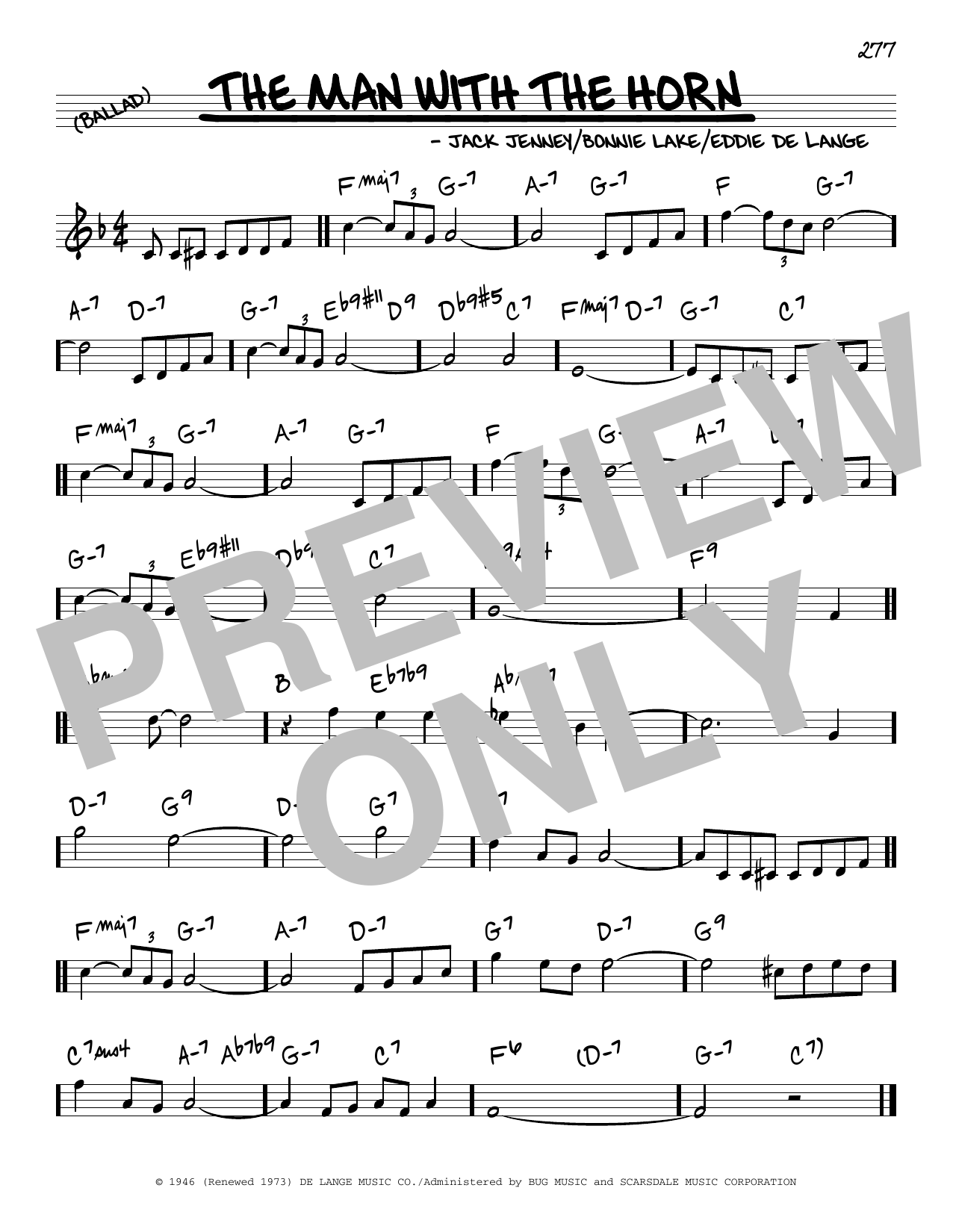 Eddie De Lange The Man With The Horn Sheet Music Notes & Chords for Real Book – Melody & Chords - Download or Print PDF