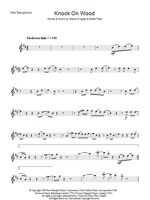 Eddie Floyd Knock On Wood Sheet Music Notes & Chords for Trumpet - Download or Print PDF