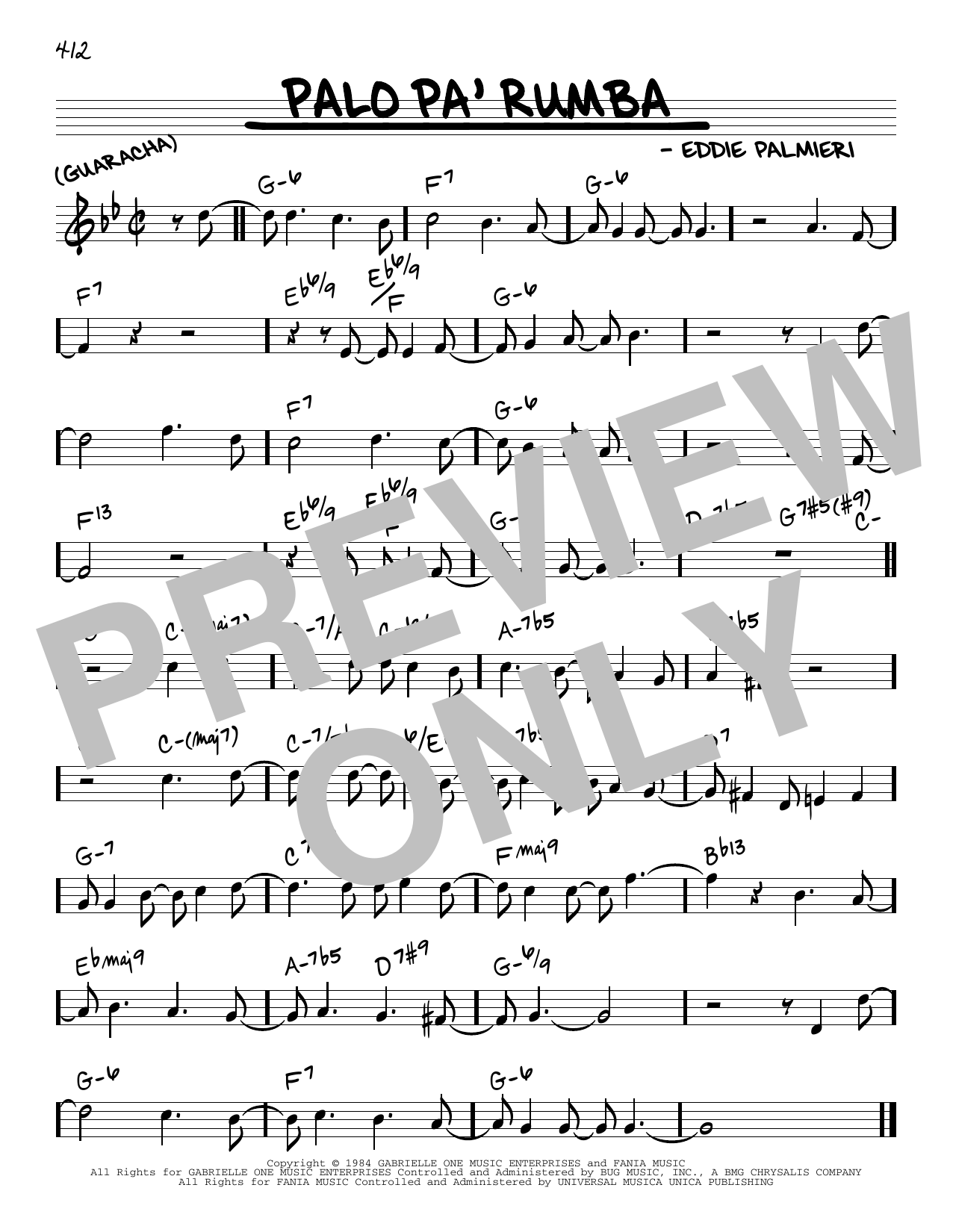 Eddie Palmieri Palo Pa' Rumba Sheet Music Notes & Chords for Real Book – Melody & Chords - Download or Print PDF