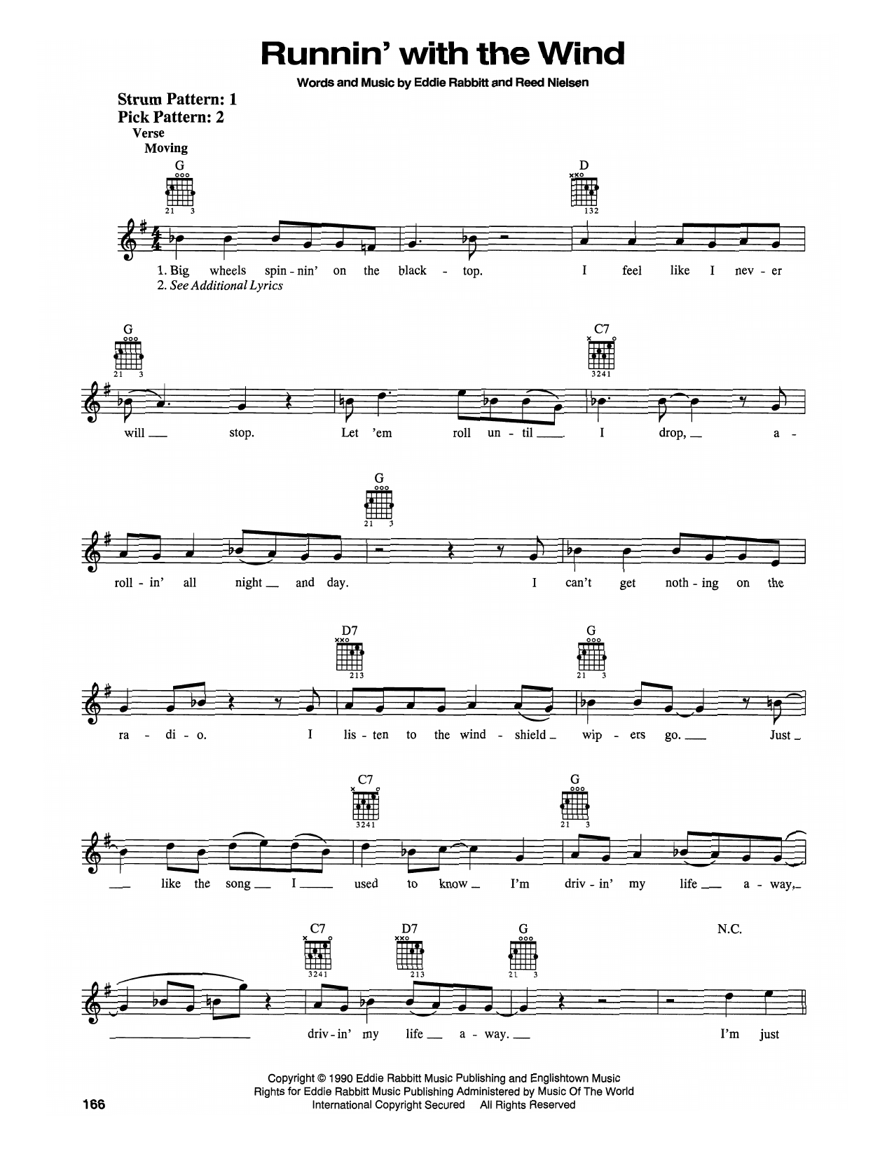 Eddie Rabbitt Runnin' With The Wind Sheet Music Notes & Chords for Easy Guitar - Download or Print PDF
