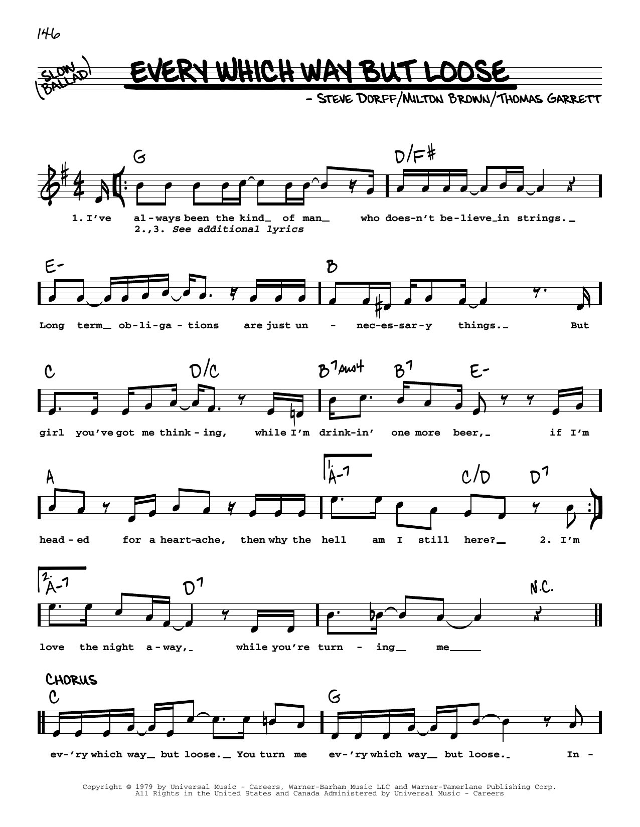 Every Which Way But Loose sheet music