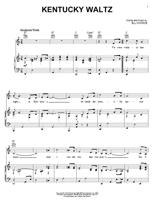 Eddy Arnold Kentucky Waltz Sheet Music Notes & Chords for Ukulele - Download or Print PDF