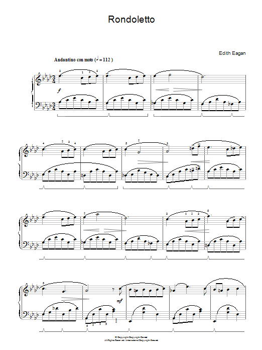Edith Eagan Rondoletto Sheet Music Notes & Chords for Piano - Download or Print PDF