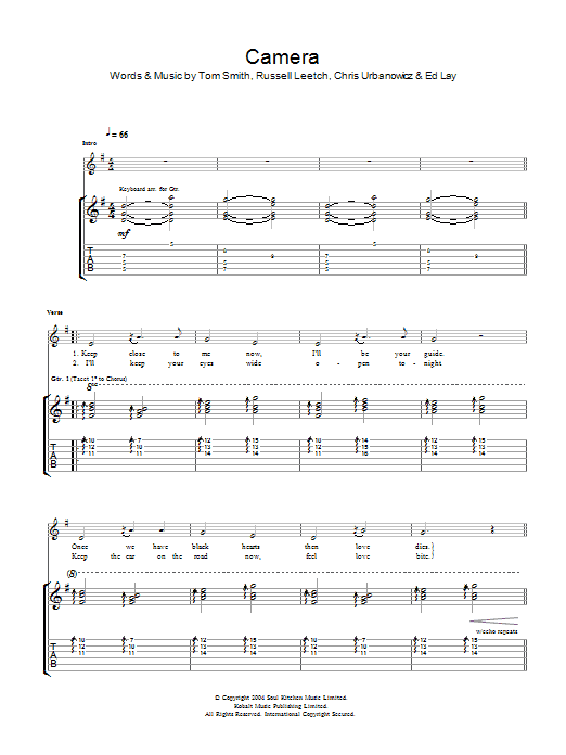Editors Camera Sheet Music Notes & Chords for Guitar Tab - Download or Print PDF
