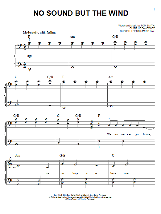 Editors No Sound But The Wind Sheet Music Notes & Chords for Easy Piano - Download or Print PDF