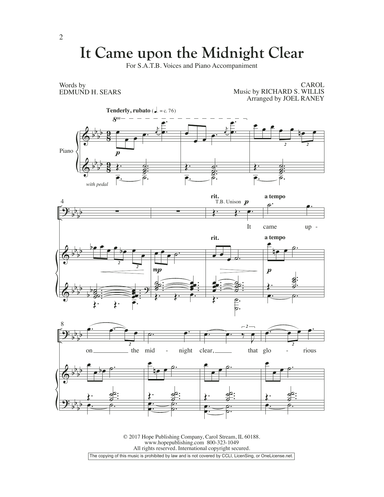 Edmund H. Sears It Came Upon The Midnight Clear Sheet Music Notes & Chords for Choir - Download or Print PDF