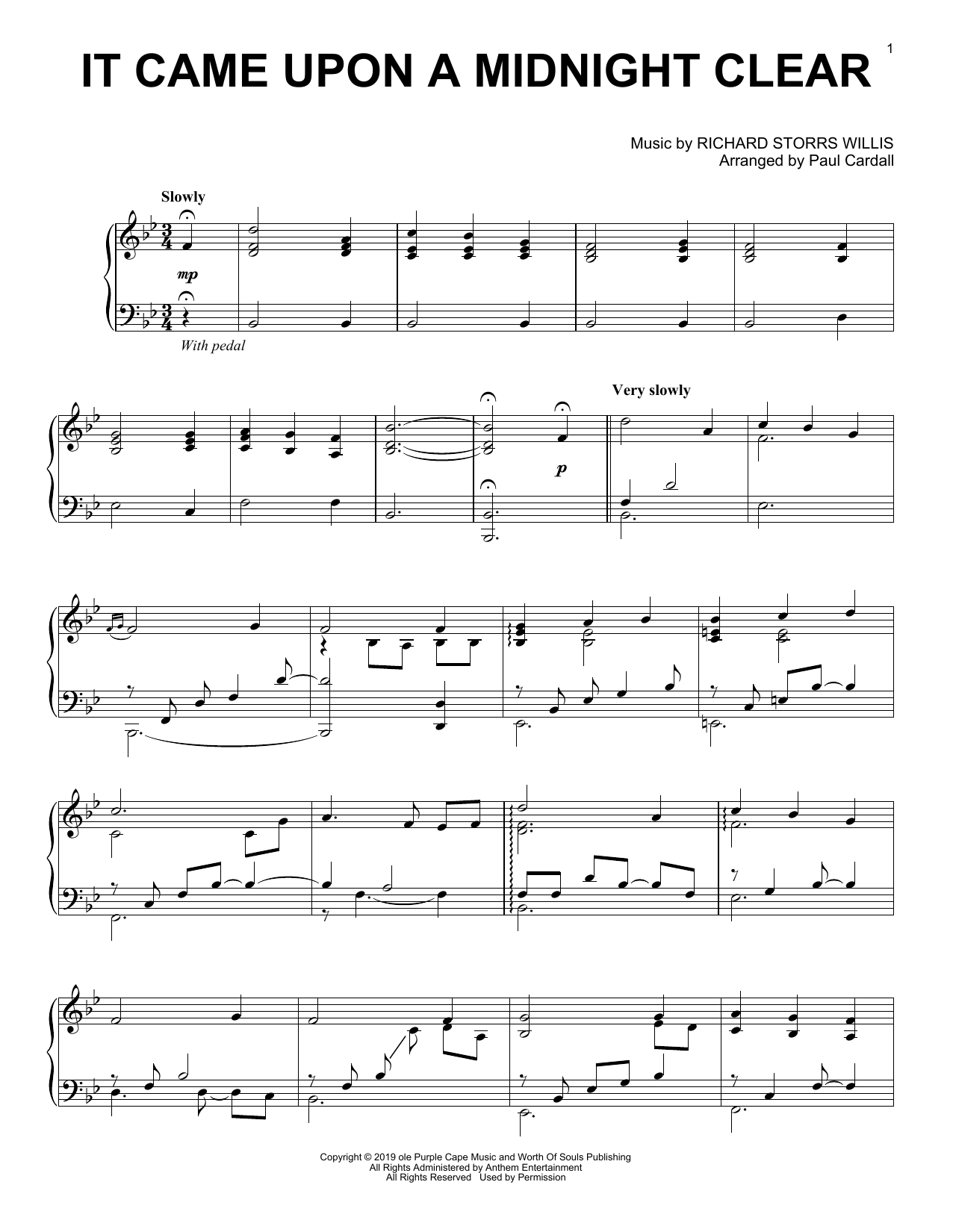 Edmund Hamilton Sears It Came Upon a Midnight Clear (arr. Paul Cardall) Sheet Music Notes & Chords for Piano Solo - Download or Print PDF