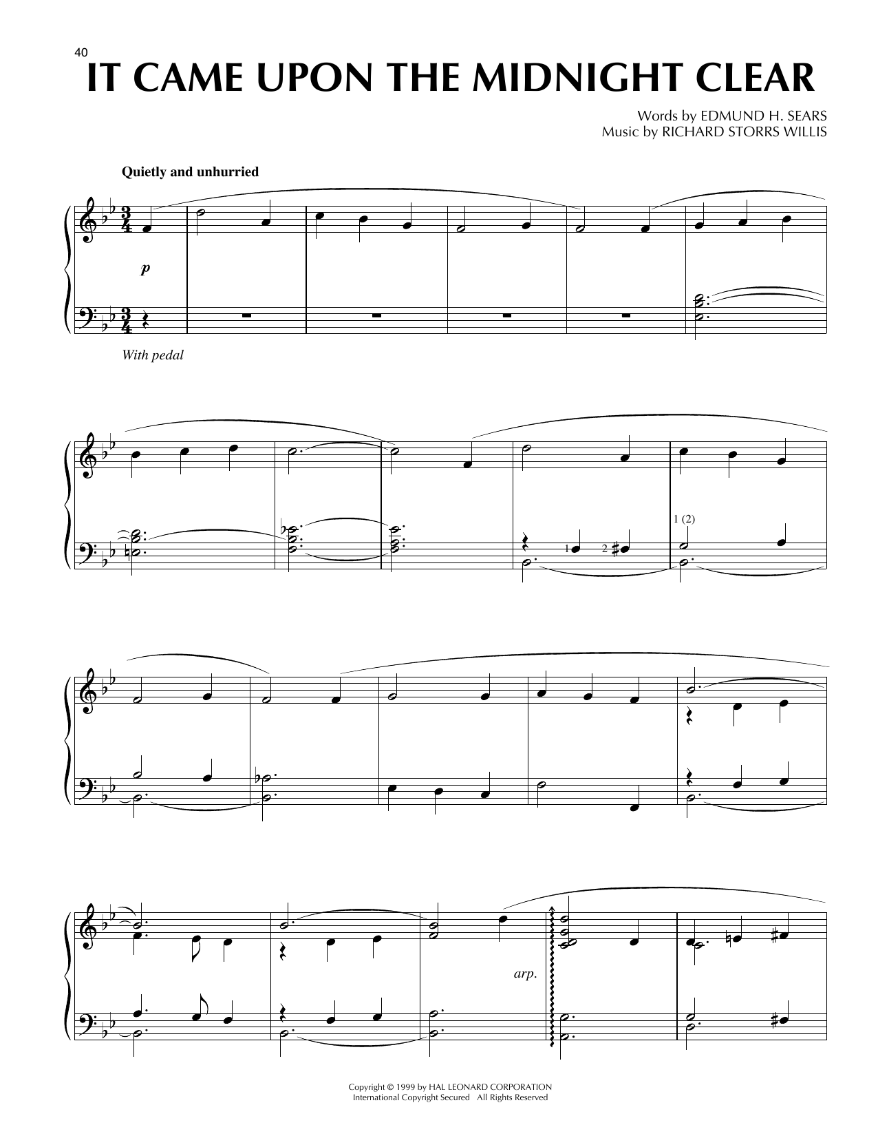 Edmund Hamilton Sears It Came Upon The Midnight Clear [Jazz version] (arr. Frank Mantooth) Sheet Music Notes & Chords for Piano Solo - Download or Print PDF