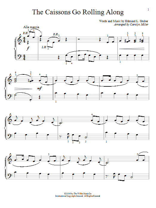 Carolyn Miller The Caissons Go Rolling Along Sheet Music Notes & Chords for Educational Piano - Download or Print PDF