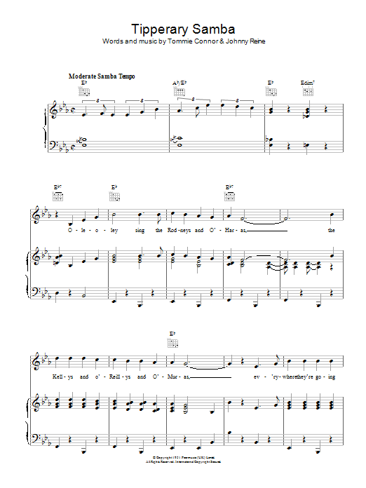 Edmundo Ros Tipperary Samba Sheet Music Notes & Chords for Piano, Vocal & Guitar (Right-Hand Melody) - Download or Print PDF
