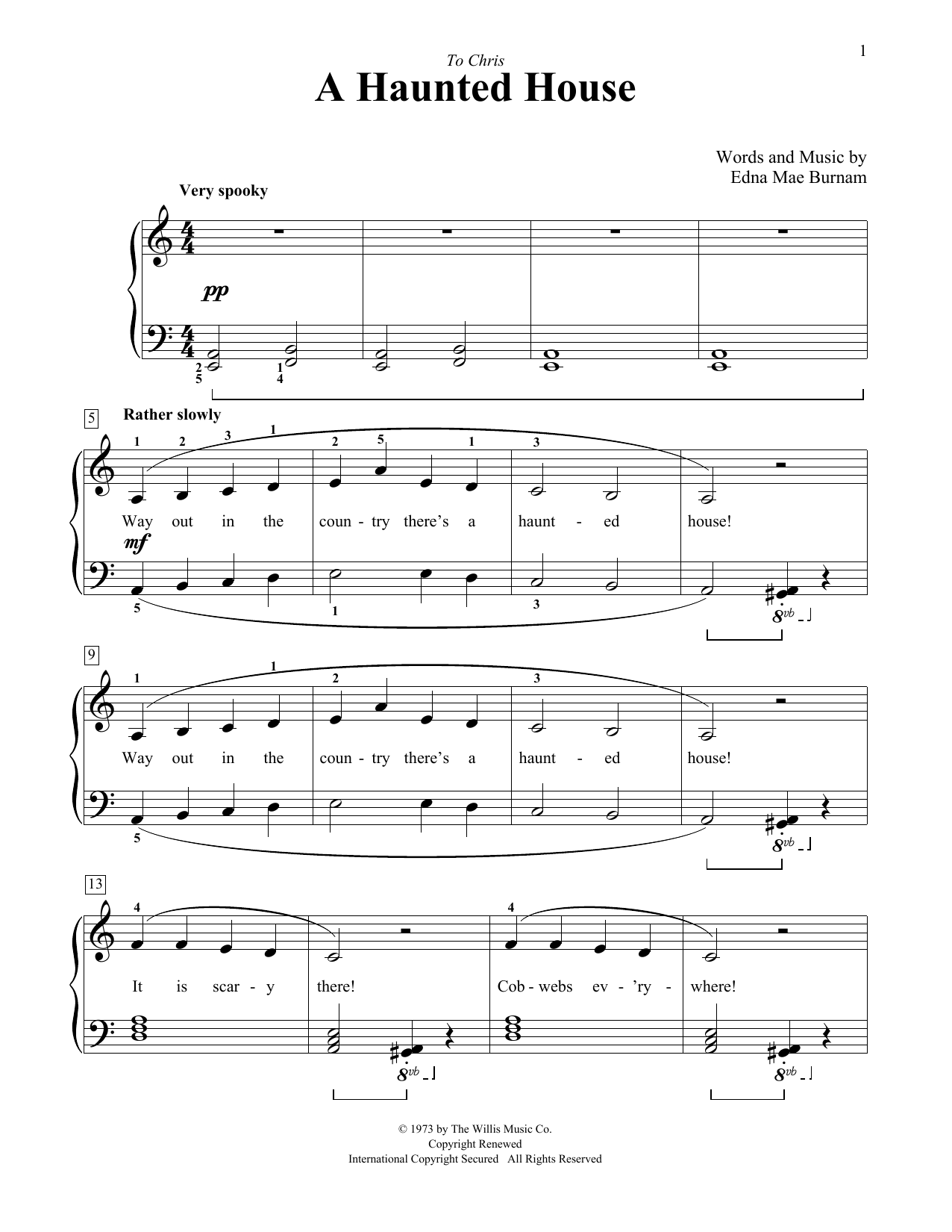 Edna Mae Burnam A Haunted House Sheet Music Notes & Chords for Educational Piano - Download or Print PDF