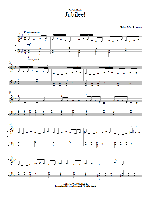 Edna Mae Burnam Jubilee! Sheet Music Notes & Chords for Educational Piano - Download or Print PDF