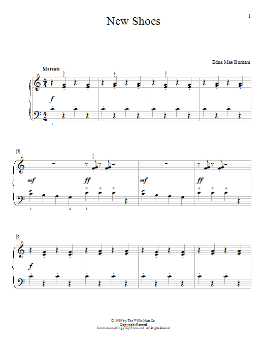Edna Mae Burnam New Shoes Sheet Music Notes & Chords for Educational Piano - Download or Print PDF