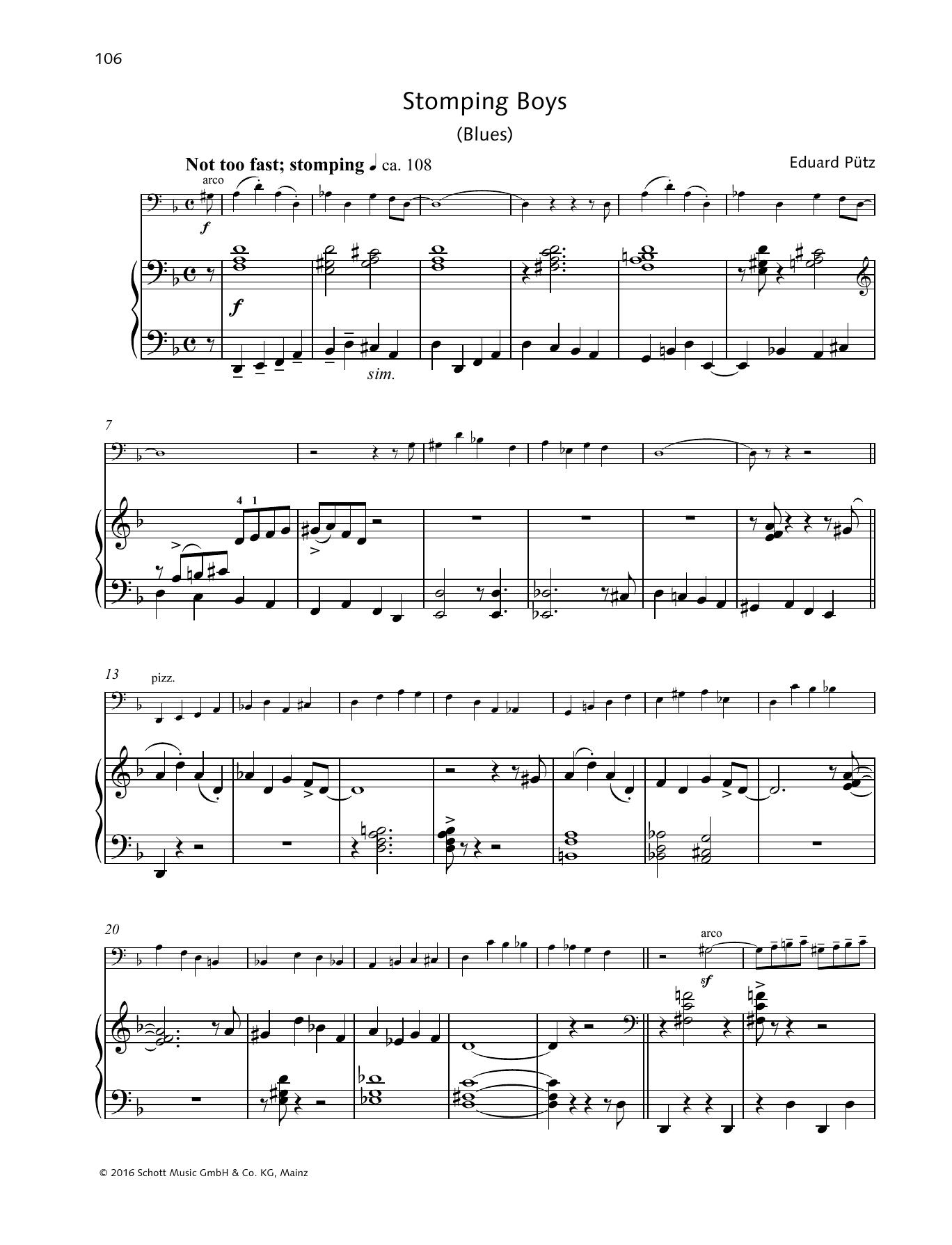 Eduard Pütz Stomping Boys Sheet Music Notes & Chords for String Solo - Download or Print PDF