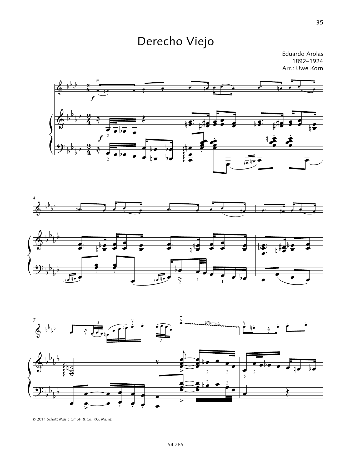 Eduardo Arolas Derecho Viejo Sheet Music Notes & Chords for String Solo - Download or Print PDF