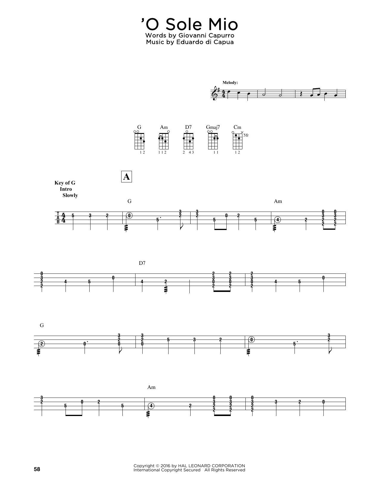 Eduardo di Capua 'O Sole Mio (arr. Fred Sokolow) Sheet Music Notes & Chords for Mandolin - Download or Print PDF