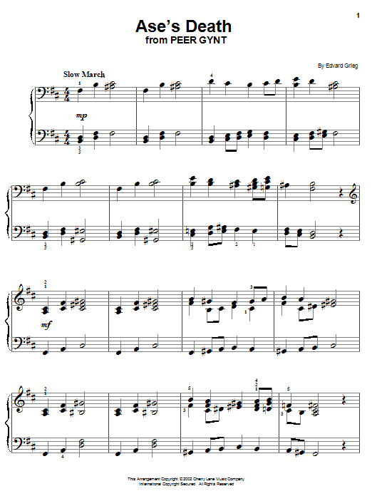 Edvard Grieg Ase's Death Sheet Music Notes & Chords for Easy Piano - Download or Print PDF Edvard Grieg Ase's Death Sheet Music Notes & Chords for Easy Piano - Download or Print PDF