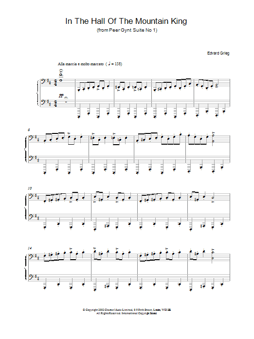 Edvard Grieg In The Hall Of The Mountain King Sheet Music Notes & Chords for Banjo - Download or Print PDF