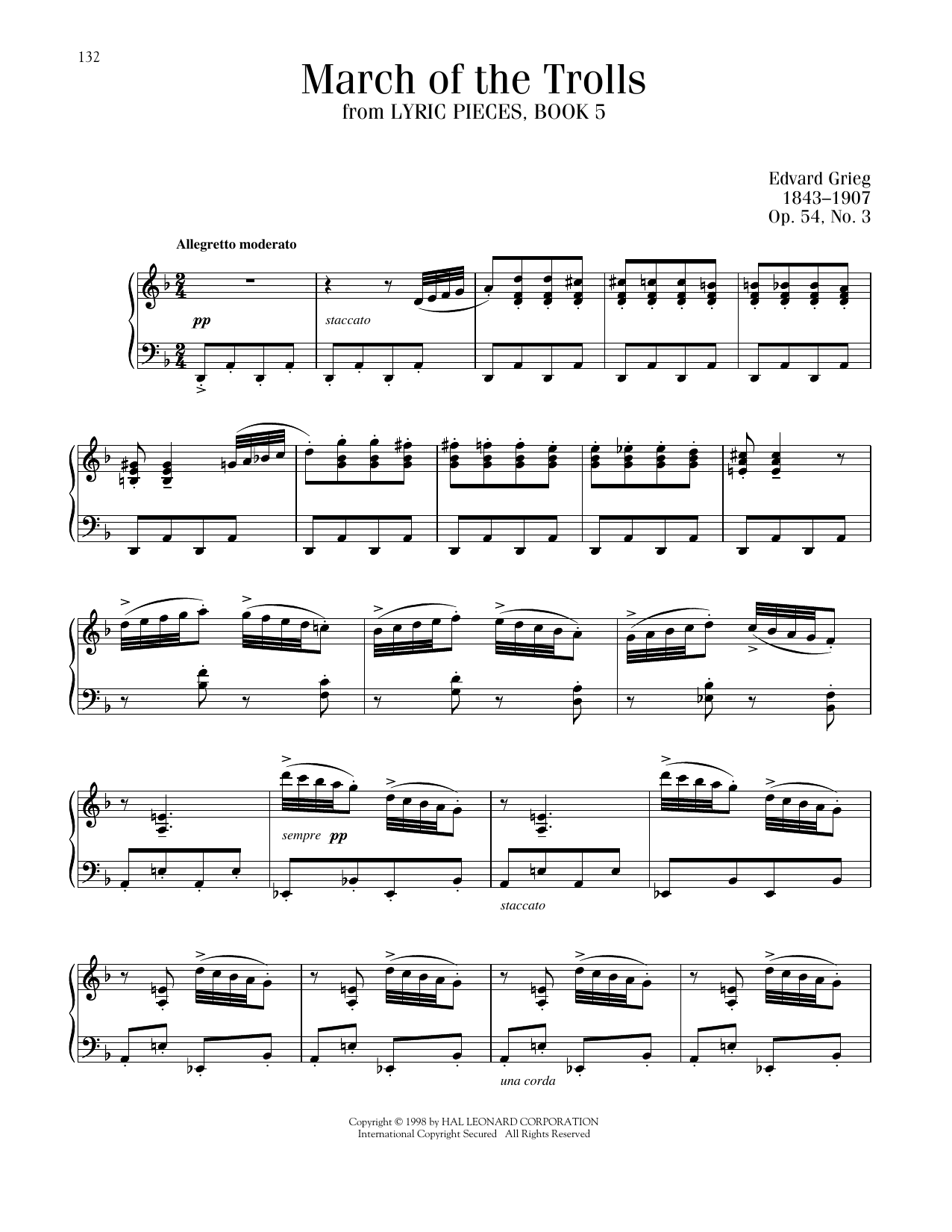 Edvard Grieg March Of The Trolls, Op. 54, No. 3 Sheet Music Notes & Chords for Piano Solo - Download or Print PDF