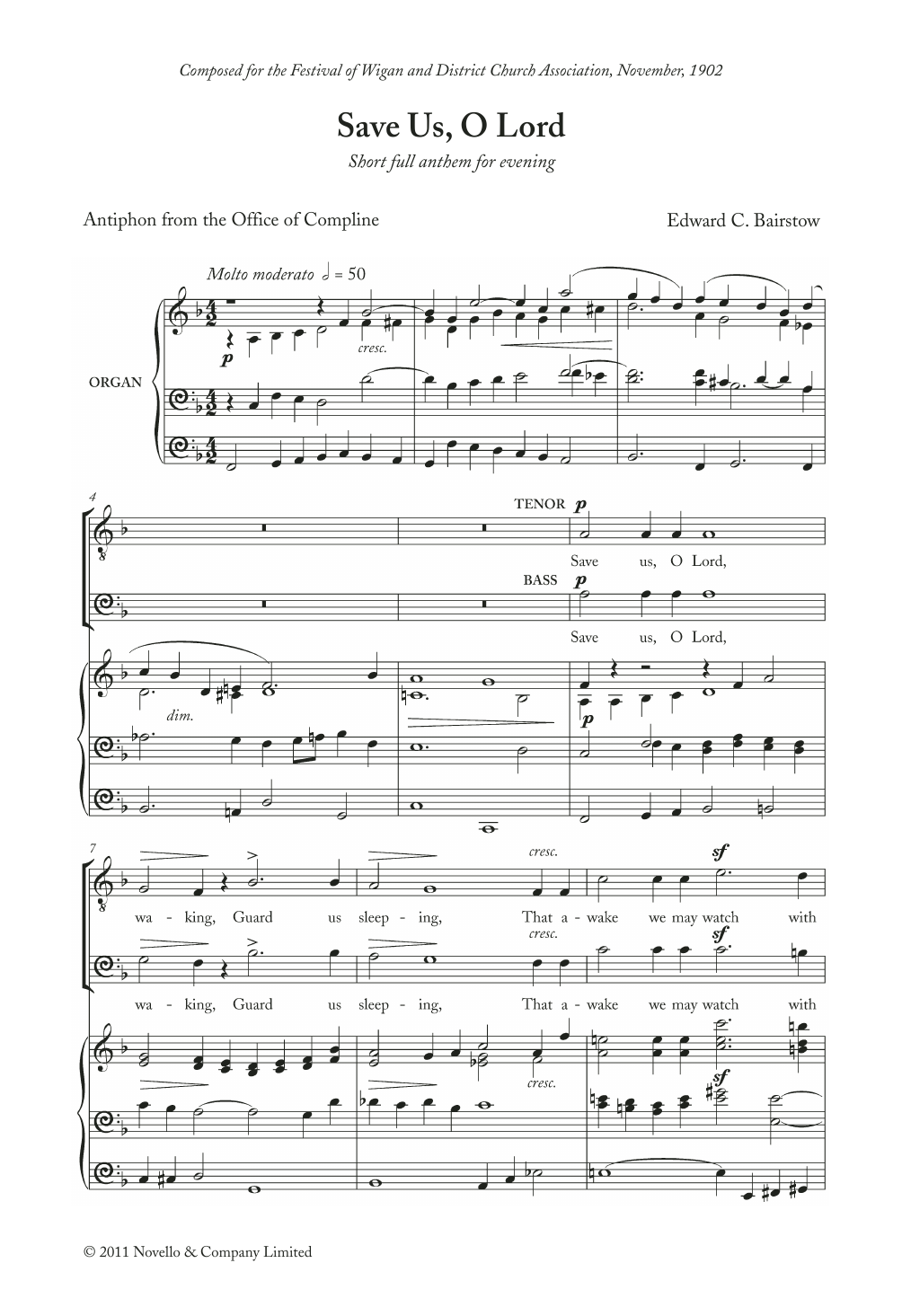 Edward Bairstow Save Us, O Lord Sheet Music Notes & Chords for SATB - Download or Print PDF