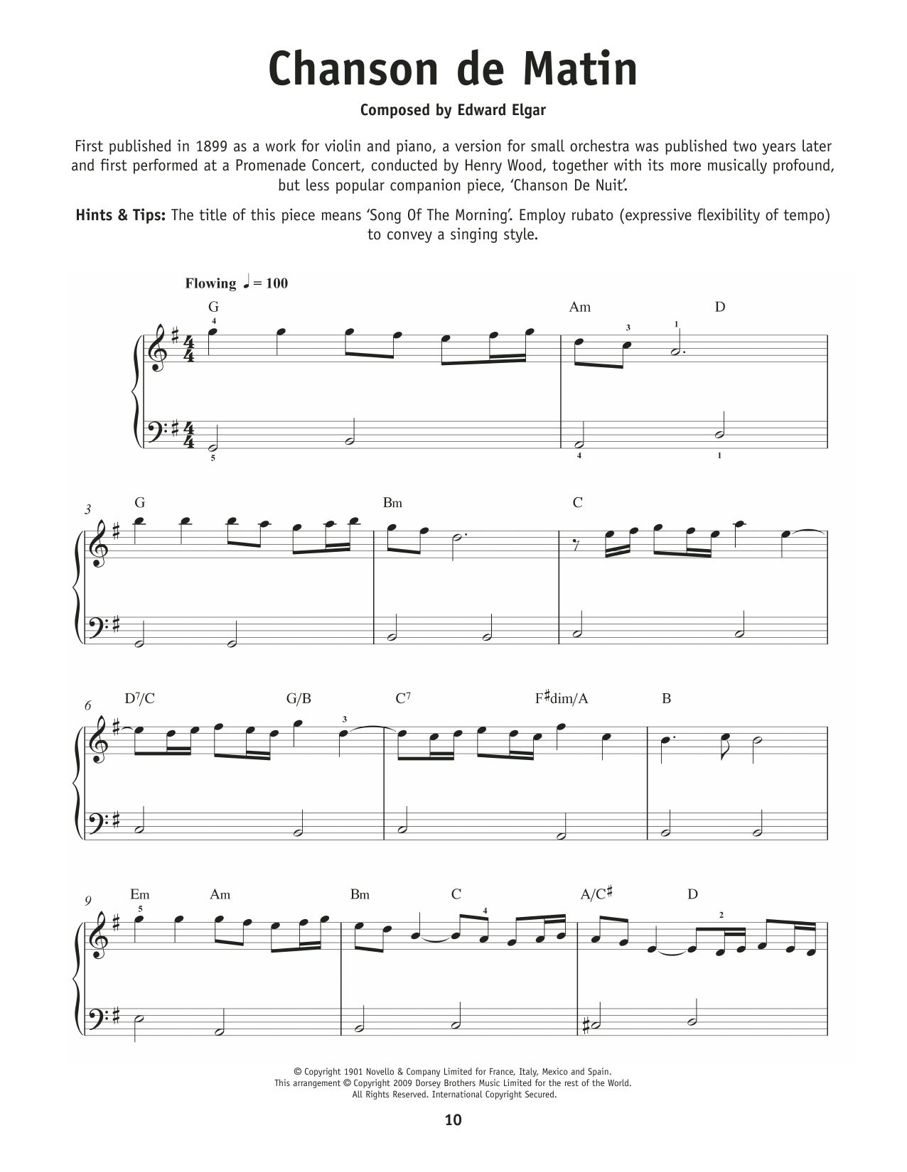Edward Elgar Chanson De Matin, Op. 15, No. 2 Sheet Music Notes & Chords for Really Easy Piano - Download or Print PDF Edward Elgar Chanson De Matin, Op. 15, No. 2 Sheet Music Notes & Chords for Really Easy Piano - Download or Print PDF