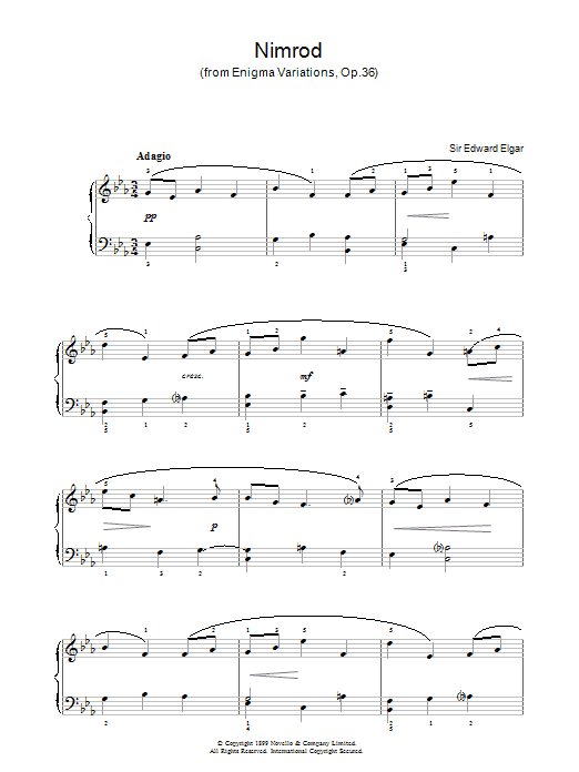 Edward Elgar Nimrod (from Enigma Variations Op.36) Sheet Music Notes & Chords for Beginner Piano - Download or Print PDF