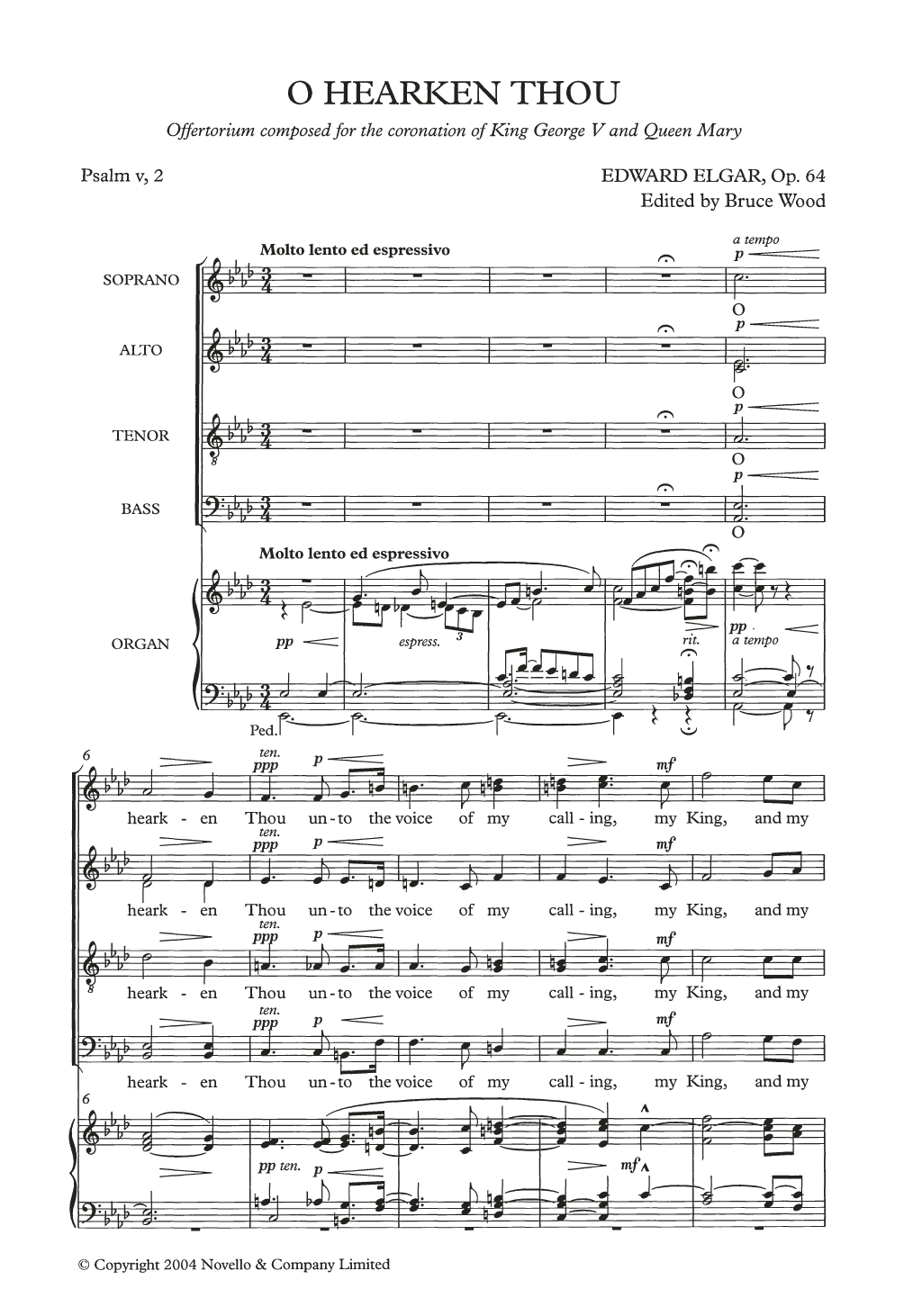 Edward Elgar O Hearken Thou Sheet Music Notes & Chords for Choir - Download or Print PDF