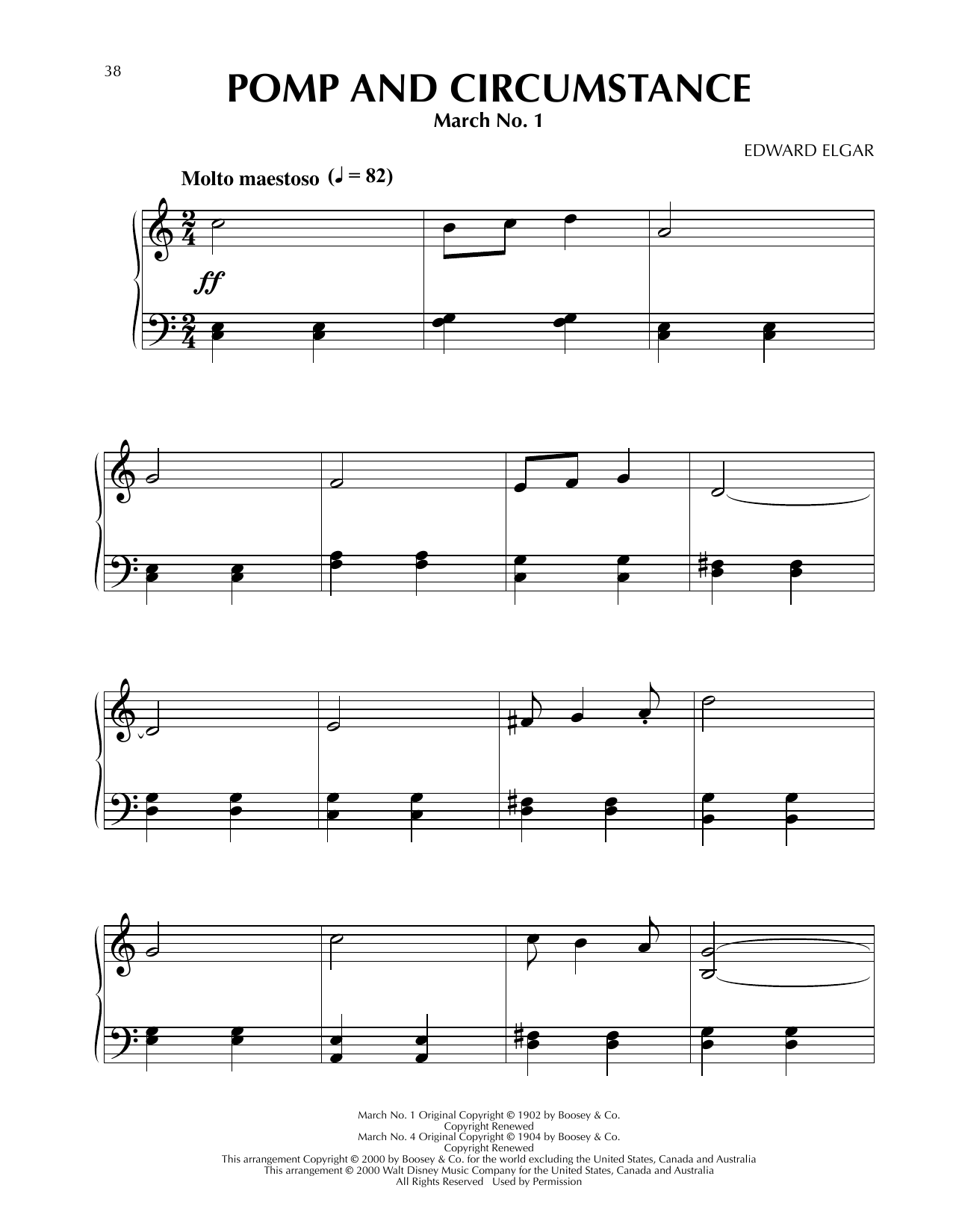 Edward Elgar Pomp And Circumstance (from Fantasia 2000) Sheet Music Notes & Chords for Piano Solo - Download or Print PDF
