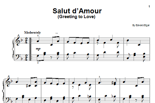 Edward Elgar Salut D'Amour Sheet Music Notes & Chords for Easy Piano - Download or Print PDF