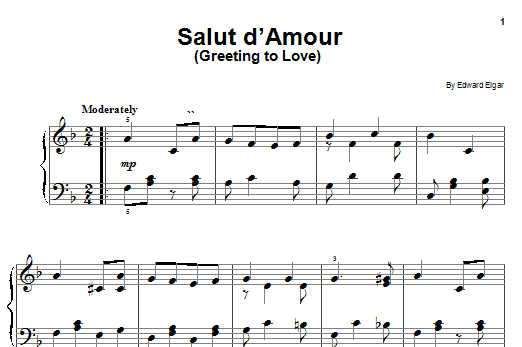 Edward Elgar Salut D'amour (Greeting To Love) Sheet Music Notes & Chords for Easy Piano - Download or Print PDF